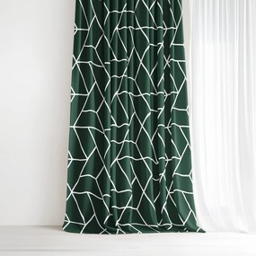 Goldea pamut függöny - mozaik minta, sötétzöld alapon 220x150 cm