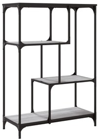 szürke sonoma szerelt fa és acél könyvespolc 81x36x115 cm