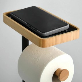 MSV WC papír tartó kefével és tartóval Teiki 20 x 30 x 67 cm, fekete