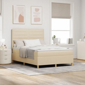 Box Spring Ágy Matraccal Krém 140x200 cm Szövet