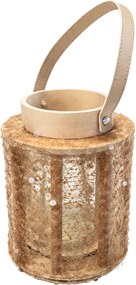 Flitteres lámpás NATUR GLAM 26 cm, természetes