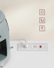 Konyhai tárolószekrény, 3 ajtóval, felhőfehér színben