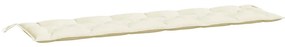 2 db krémfehér oxford szövet kerti padpárna 200 x 50 x 7 cm
