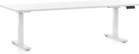Állítható magasságú asztal OfficeTech C, 200 x 80 cm, fehér alap, fehér