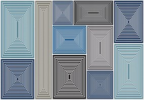 Fotótapéta Geometria 3D Absztrakt Illúzió Szürke-Kék 416x290 +ragasztó