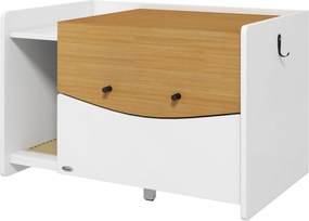 PawHut Macska WC Szekrény Macskaalomhoz, Macskaalom Szekrény Kihúzható Fiókkal, Alomfogó Szőnyeg, Macska Ház Belső Használatra, 78 x 50 x 51 cm, Tölgy