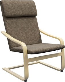 HOMCOM Relaxáló Fotel, Fejtámaszos Karfa, Ringató Szék, Étkező Szék Linóleum Hatású Kárpittal, Barna 65 x 69 x 98 cm | Aosom