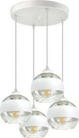 Mennyezeti Függő Lámpa Csillár Fehér Üveg Gömbök White Belt EZ4 Led E27