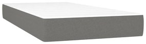 sötétszürke szövet rugós és LED-es ágy matraccal 90x190 cm
