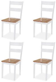 5 részes fehér MDF és gumifa étkezőgarnitúra