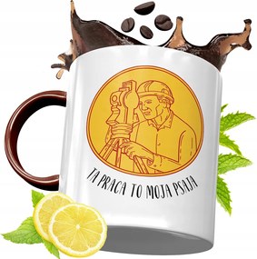 Bordó Bögre Földmérőnek Születésnapi Ajándék fényképes nyomtatással