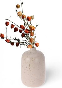 Toledo pöttyös kis váza, 20x12 cm, kerámia váza, krémszínű