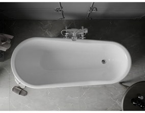 Mexen, Mexen Retro wanna wolnostojąca 170 x 75 cm, fehér, króm lábak - 53251707500-00