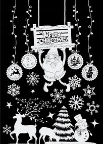 Karácsonyi ablakmatricák, öntapadós karácsonyi dekoráció szett