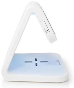 Nedis WCACQ10W1WT - LED RGB Ébresztőóra vezeték nélküli töltővel LED/10W/5V fehér