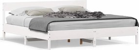 vidaXL fehér tömör fenyőfa ágy matrac nélkül 180 x 200 cm