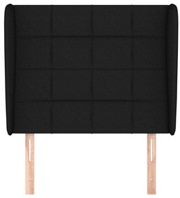 fekete szövet fejtámla szárnyakkal 103 x 23 x 118/128 cm