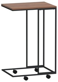 Fekete szerelt fa kisasztal kerekekkel 40 x 30 x 63,5 cm