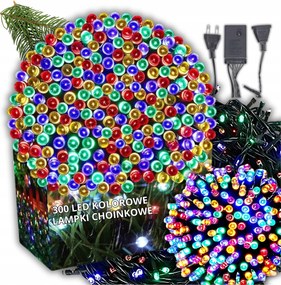 HosszĂș KarĂĄcsonyfa LĂĄmpa 21m KĂŒltĂ©ri/beltĂ©ri TöbbszĂnƱ 300LED Zöld KĂĄbel ĂsszekötĆ