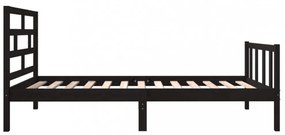 Small Single fekete tömör fenyőfa ágykeret 75 x 190 cm