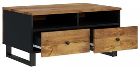 tömör mangófa és szerelt fa dohányzóasztal 80 x 54 x 40 cm