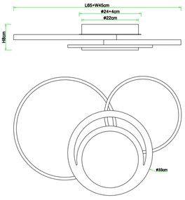 Globo 67256-40 - LED Mennyezeti lámpa NIRRA LED/40W/230V