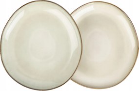 Ernesto 2 db lapostányér, bézs színű tányérkészlet, 26x24,5 cm