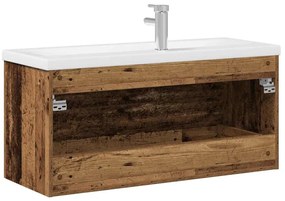Mosdókagylós szekrény fiókkal 2 pcs Régi fa 100 x 38.5 x 48 cm