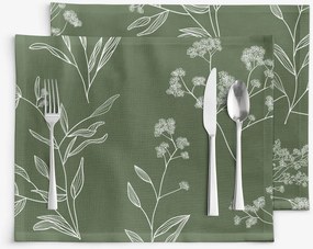 Goldea pamut reggeliző alátét - gyógynövény levelek - 2db 30 x 40 cm