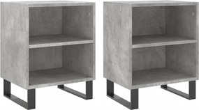 vidaXL 2 db betonszürke szerelt fa éjjeliszekrény 40x30x50 cm