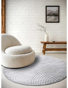 Világosszürke kerek szőnyeg ø 160 cm Panglao New York Light Grey – Elle Decoration