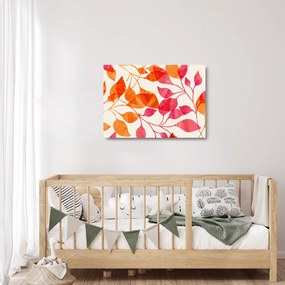Üveg kép - Narancssárga levelek (70x50 cm)
