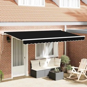 Behúzható napellenző Fekete 400 x 200 cm Pamut és Alumínium