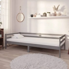 szürke tömör fenyőfa kanapéágy 90 x 200 cm