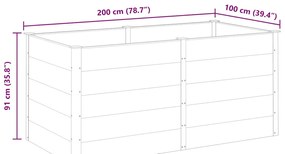 szürke WPC kerti magaságyás 200 x 100 x 91 cm