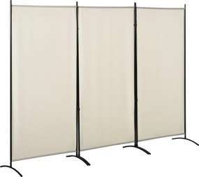 HOMCOM 3-Panel Szobafallal Leválasztó Képernyő 253x50x182 cm Hajtható Szobafal 6 Fémbal lábbal Privát Képernyő Irodához és Hálószobához Beige | Aosom