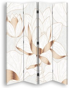 Gario Paraván Lótuszvirág bézs színben Méret: 145 x 170 cm, Kivitelezés: Klasszikus paraván