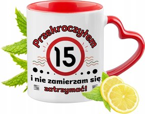 Születésnap 15 15. 15. Piros Bögre Szív Alakú Füllel Ajándék