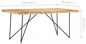 tömör mangófa étkezőasztal 180 x 90 x 76 cm