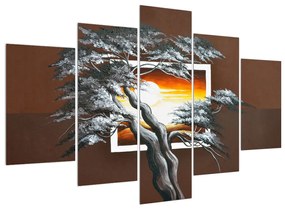 Modern kép - fa a napkeltekor (150x105 cm)
