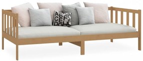 mézbarna tömör fenyőfa kanapéágy 90 x 200 cm