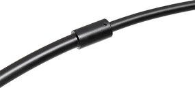 Okos íves állólámpa fekete, arany és füstüveggel, WiFi G95-tel - Zuzanna