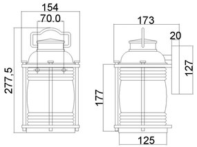 Kichler KL-ASHLANDBAY2-S-BU - Kültéri lámpa ASHLAND BAY 1xE27/60W/230V IP44