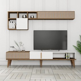 TV szekrény Milan TV - Diós, Fehér