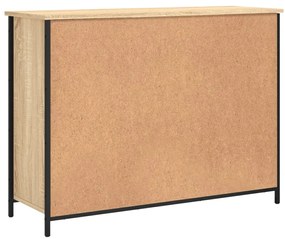 sonoma tölgy színű szerelt fa tálalószekrény 100 x 35 x 75 cm