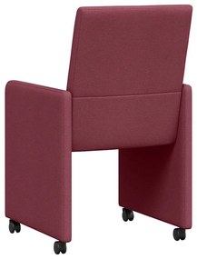 Kerekes Étkező Székek 2 pcs bordó 57 x 66 x 94 cm szövet
