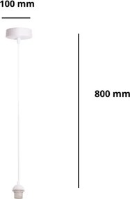 BRILAGI - Tápkábel PARTY 1xE27/60W/230V, átmérő 10 cm, fehér