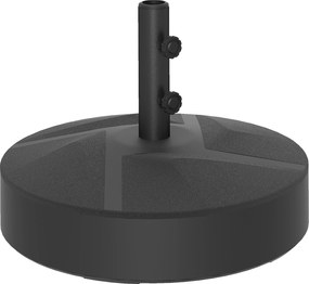 Outsunny Napernyő Állvány 30 kg-ig tölthető, Kerek Napernyő Tartó, Napernyő Súly, 36/38/48mm Átmérőjű Rúdhoz, Balkonra, Teraszra, Kertbe, Fekete | Aos