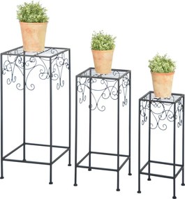 3 db-os fekete virágtartó készlet - Esschert Design