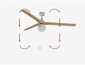 FARO 34279-11L - Mennyezeti ventilátor KLIM L 1xE27/15W/230V tölgy/fehér + távirányító